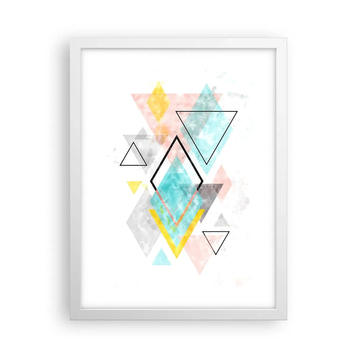 Affisch i vit ram - Geometriskt spel - 30x40 cm