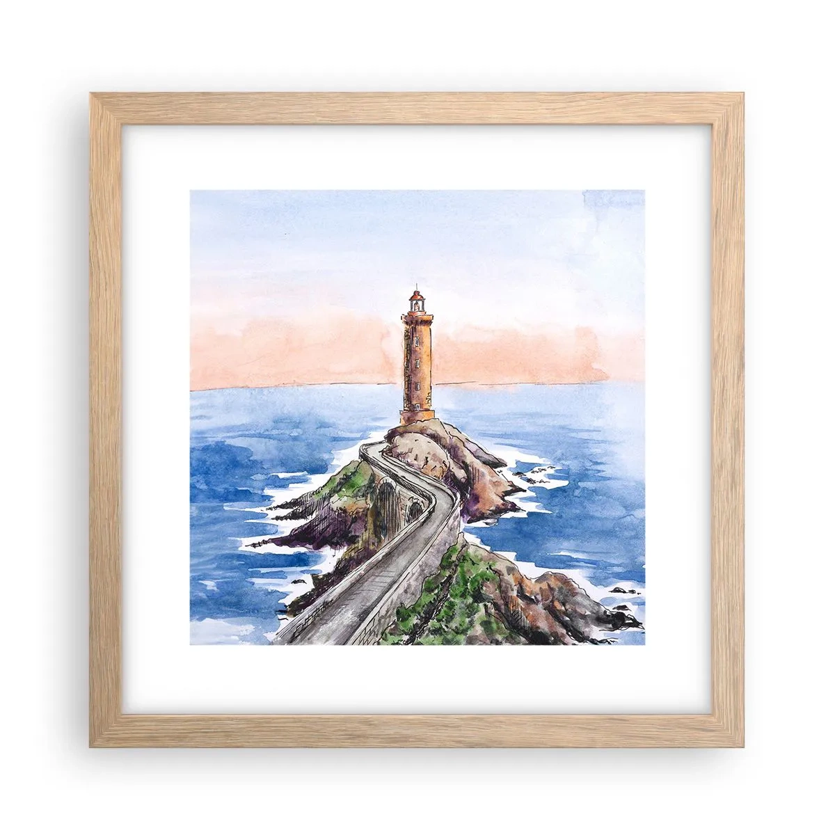 Affisch i ram av ljusek - Vänd mot havet - 30x30 cm