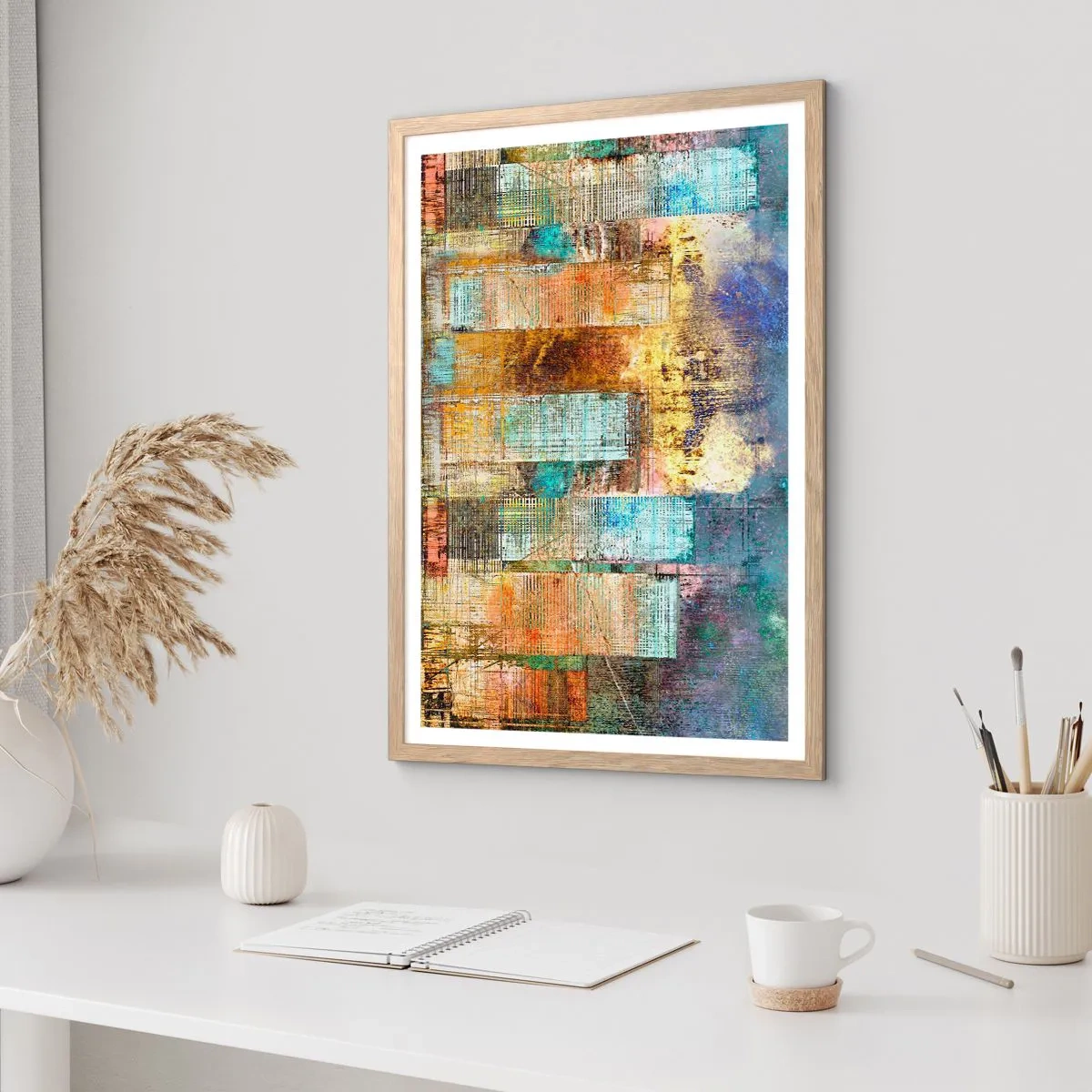 Affisch i ram av ljusek - Solig metropol - 61x91 cm