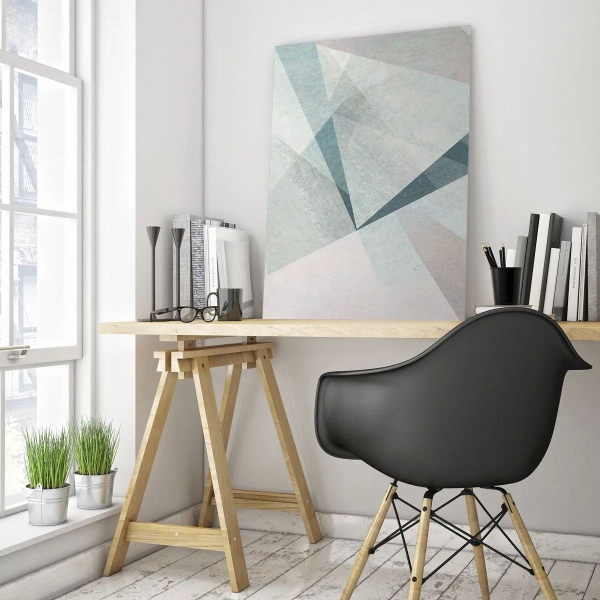 Glastavla - Bild på glas - Lugnt trots dynamiskt - 50x70 cm