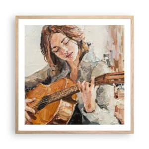 Affisch i ram av ljusek - Konsert för gitarr och en flickas hjärta - 60x60 cm