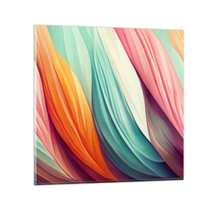 Glastavla - Bild på glas - Regnbågsväv - 50x50 cm