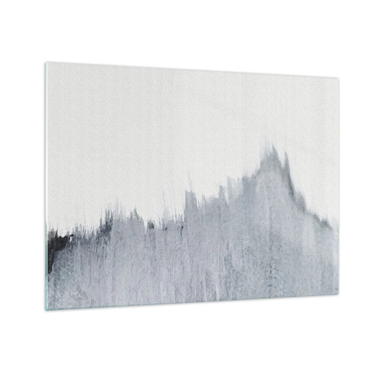 Glastavla - Bild på glas - En abstrakt komposition i grå nyanser som liknar en skiva mot en vit bakgrund. - 70x50cm - Mystisk skiva - Modern väggdekoration för vardagsrum och sovrum ARTTOR
