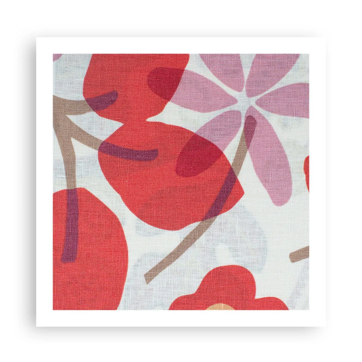 Affisch - Blomsterkomposition i rosa - 60x60 cm