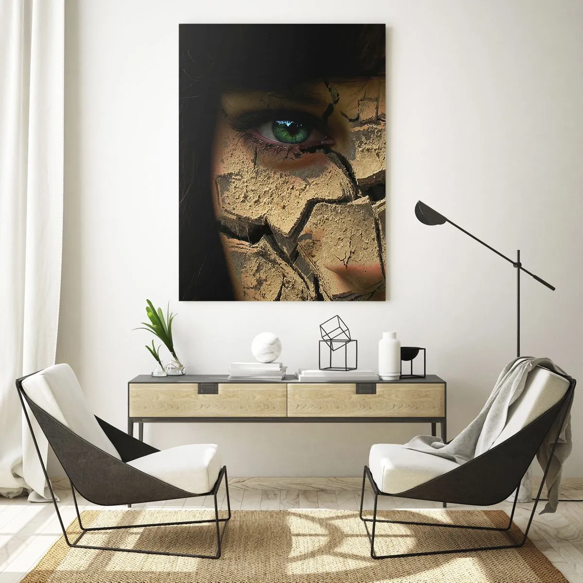Glastavla - Bild på glas - Beundran och skräck samtidigt - 50x70 cm