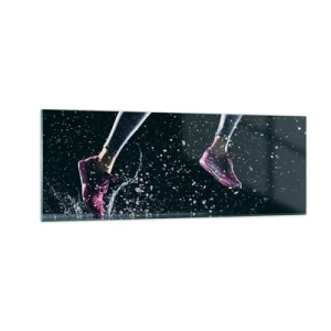 Glastavla - Bild på glas - Med all kraft i benen - 140x50 cm