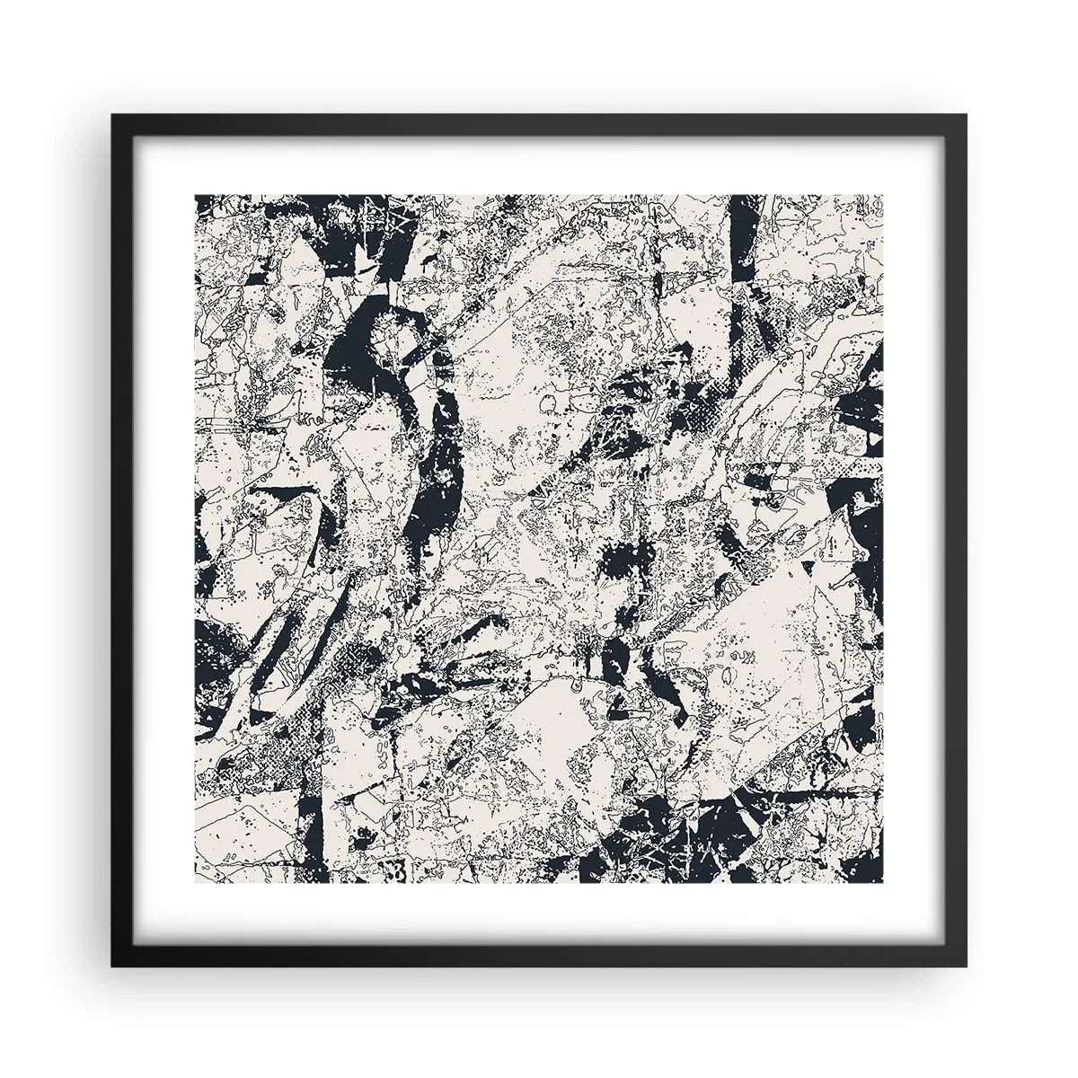 Affisch i svart ram - Motsatsernas interpenetration - 50x50 cm