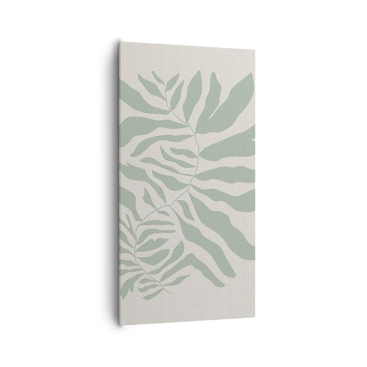 Canvastavla - Bild på duk - Smaragdgrön gren - 65x120 cm