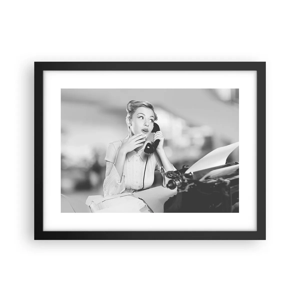 Affisch i svart ram - Hallå, tillbaka till 50-talet. - 40x30 cm