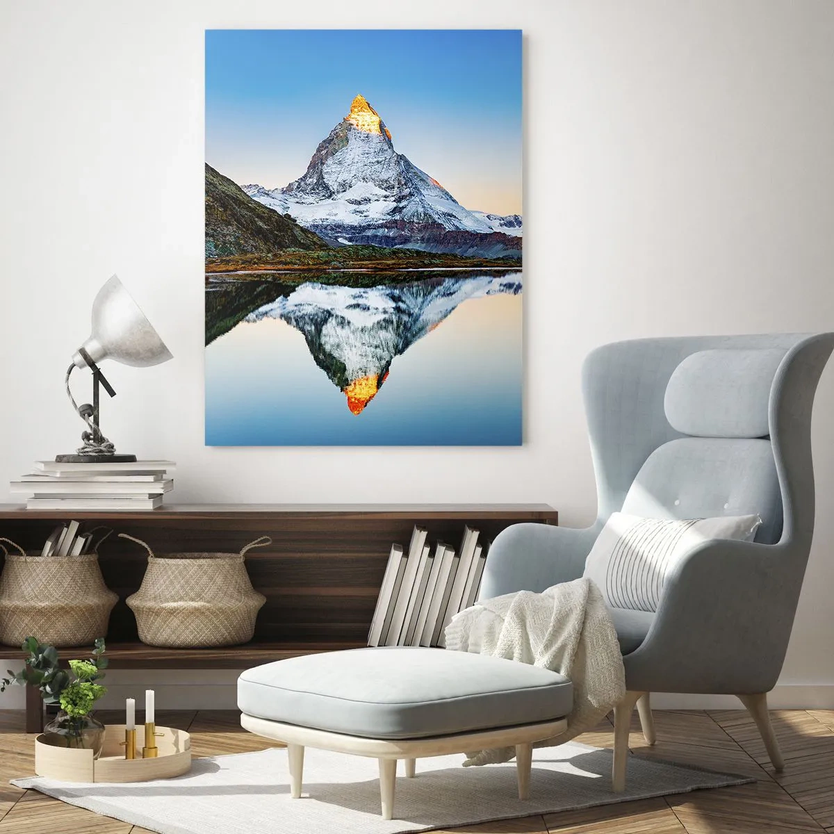 Glastavla - Bild på glas - Två världar - 50x70 cm