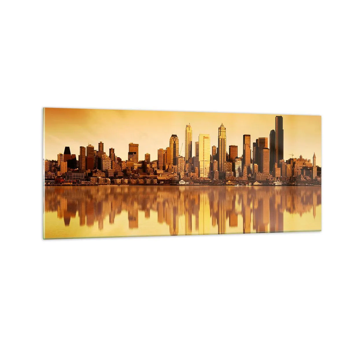 Glastavla - Bild på glas - Metropolens tystnad - 100x40 cm