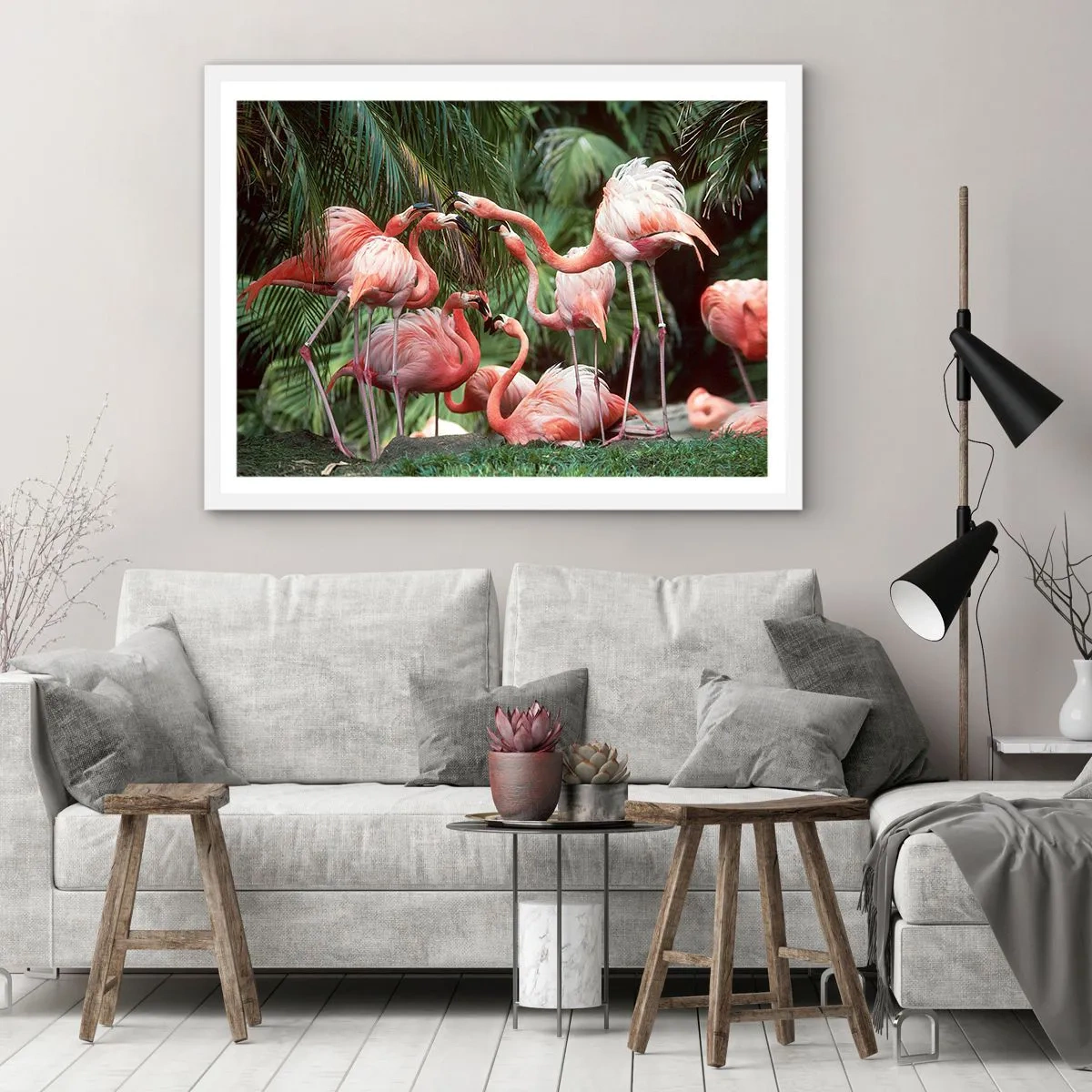 Affisch i vit ram - Eftermiddags skvaller - 91x61 cm