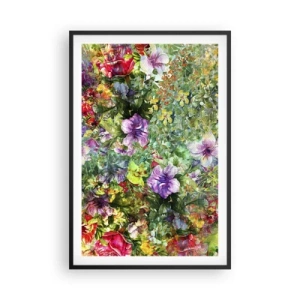 Affisch i svart ram - Ta en dopp i blommorna - 61x91 cm