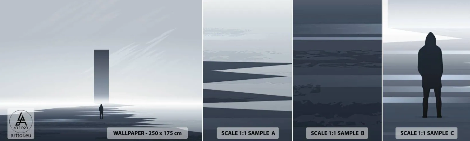 Fototapet Prov Standard Eco - Möjlighet eller hot? - Minimalism, Modern, Ensamhet - 100x30 cm