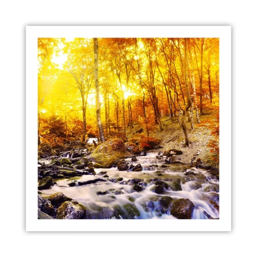 Affisch - Stenar infattade i guld och platina - 60x60 cm