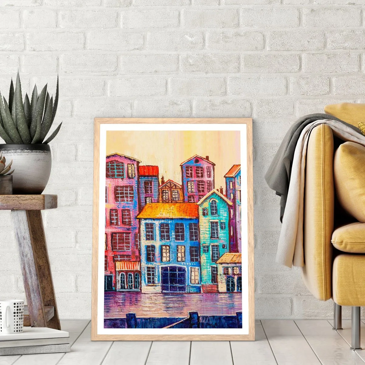 Affisch i ram av ljusek - En sagostad  - 70x100 cm