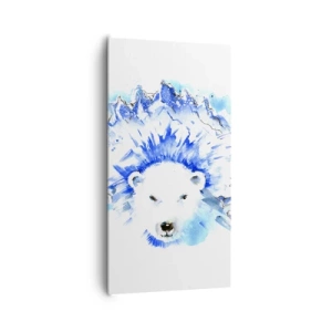 Canvastavla - Bild på duk - Arktis kung i iskrona - 65x120 cm
