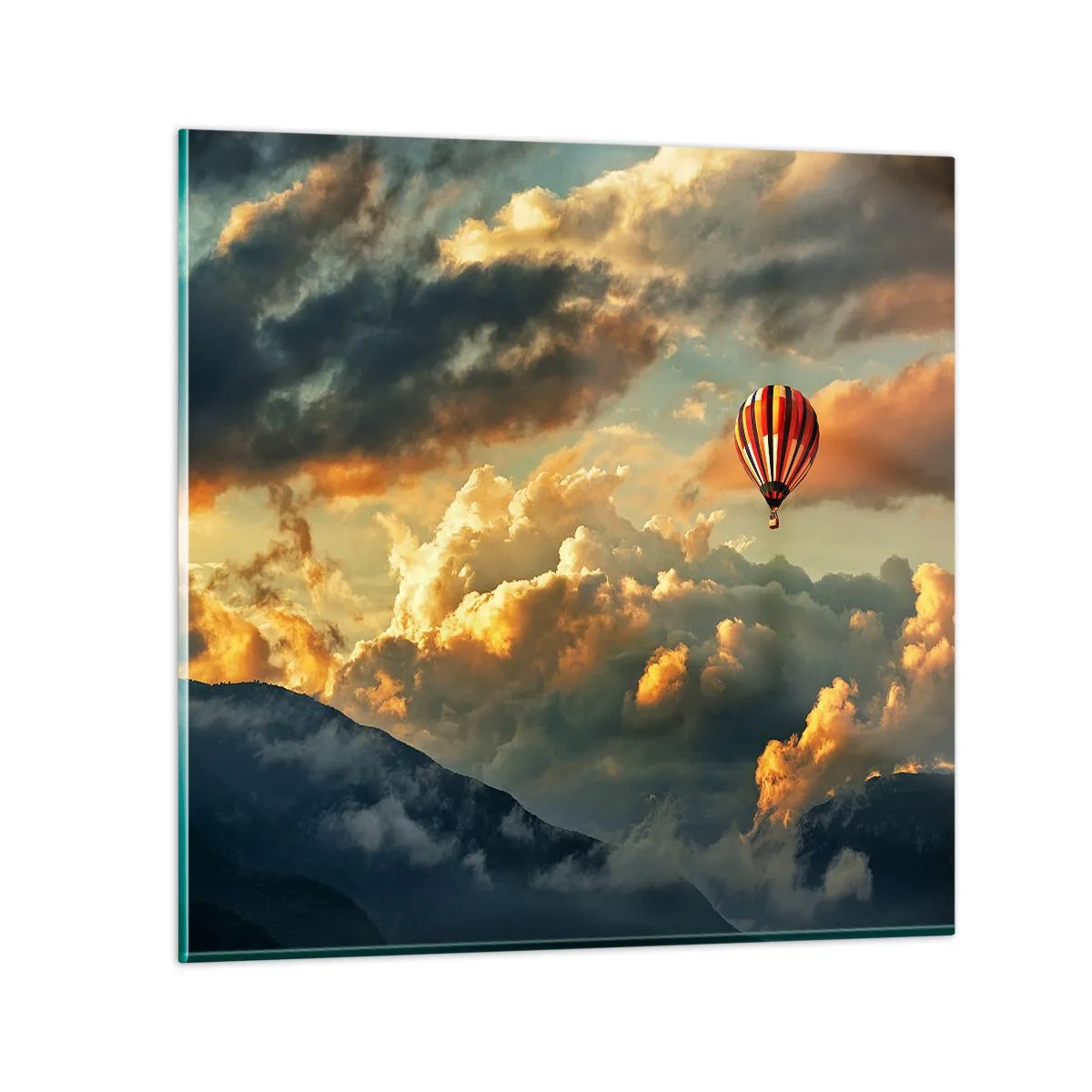 Glastavla - Bild på glas - Jag flyger för jag vill - 60x60 cm