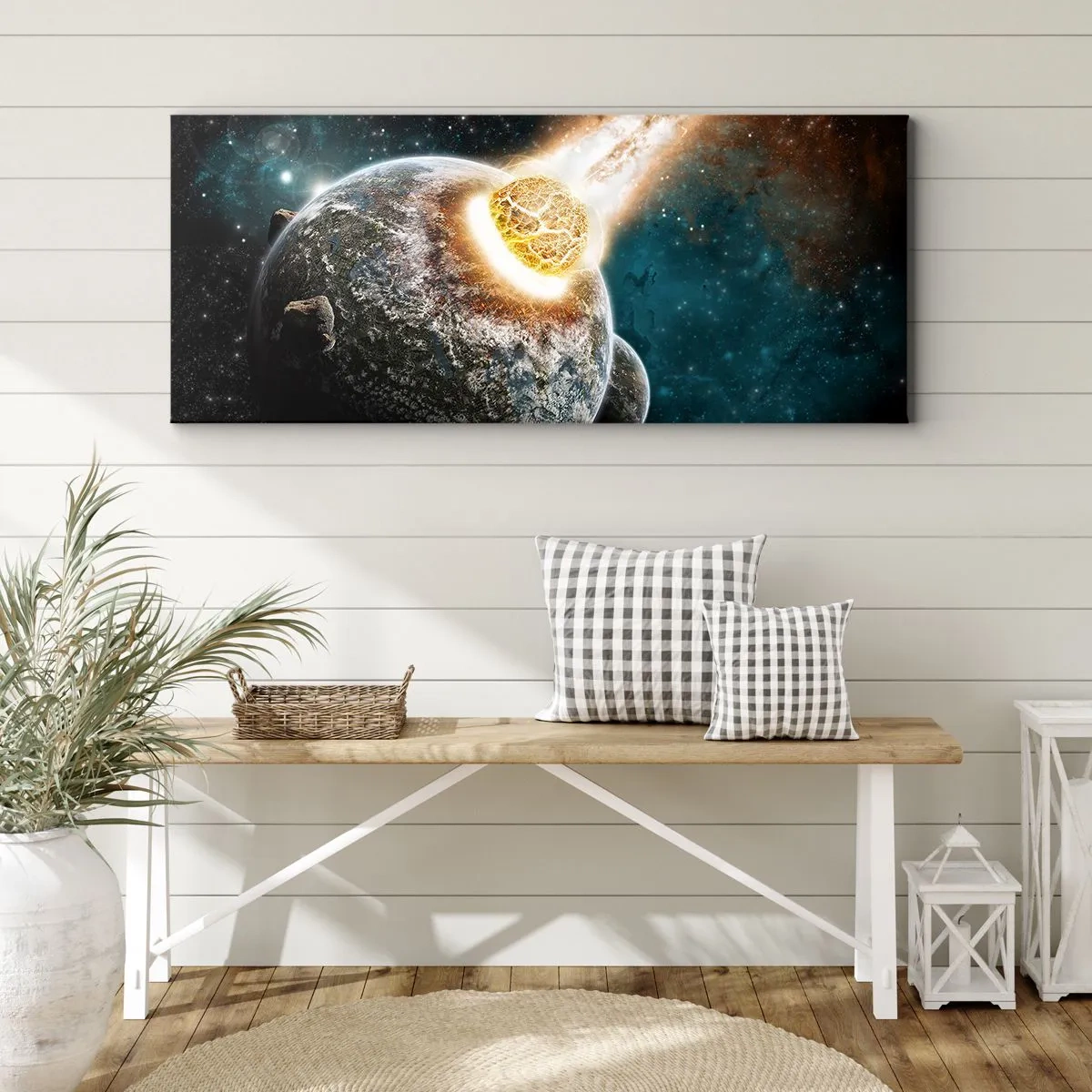 Canvastavla - Bild på duk - Förödelse eller födsel? - 140x50 cm