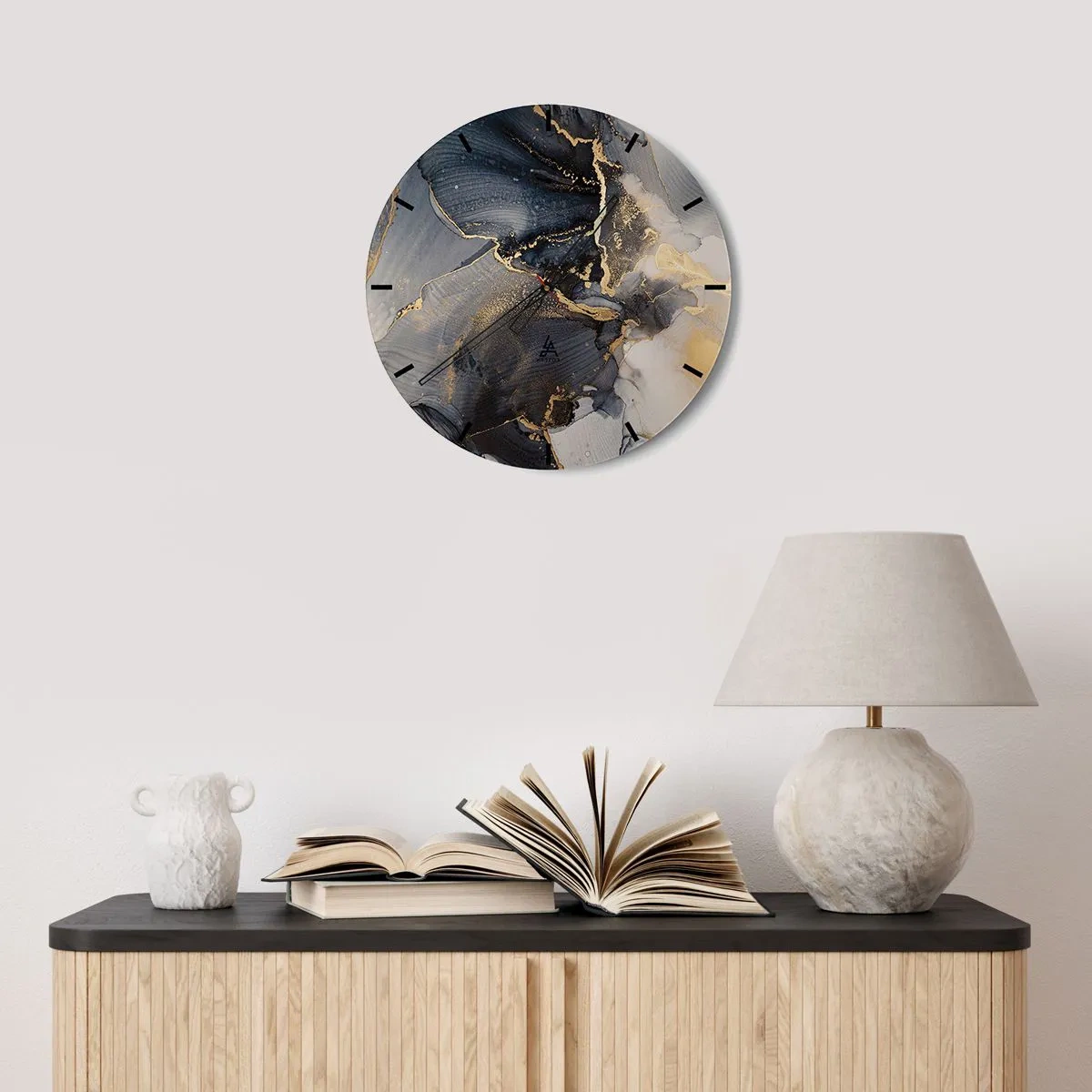 Väggklocka - Klocka på glas - En stens liv - 30x30 cm
