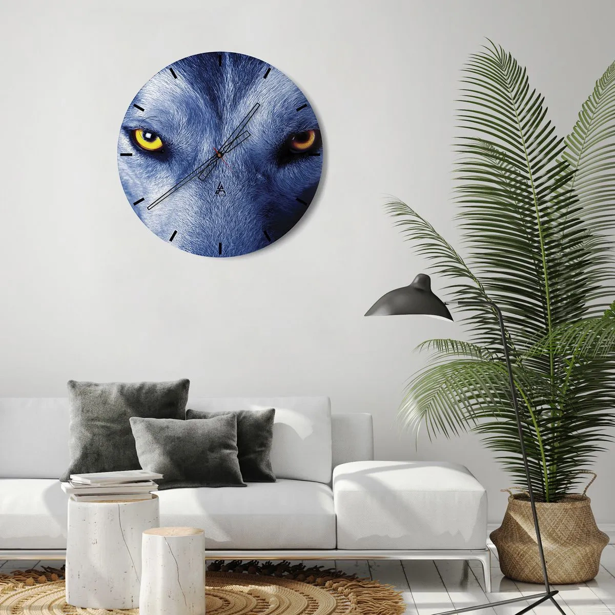 Väggklocka - Klocka på glas - Hypnotiserade titt - 30x30 cm