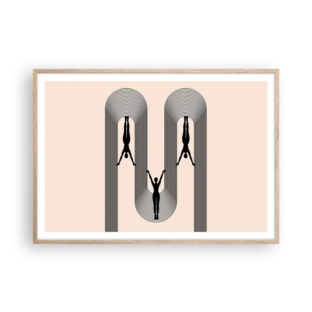 Affisch i ram av ljusek - Upp och ner - 100x70 cm