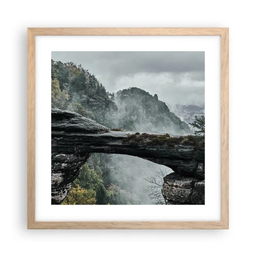 Affisch i ram av ljusek - Äventyret är på väg att börja - 40x40 cm