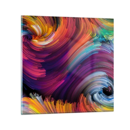 Glastavla - Bild på glas - Början av en ny värld - 70x70 cm