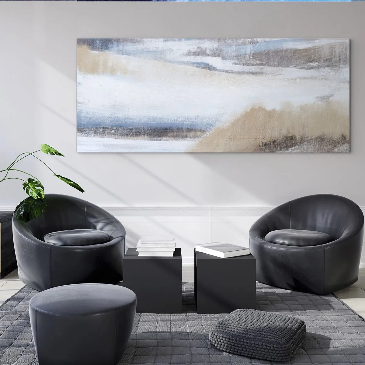 Glastavla - Bild på glas - Vinterkomposition - 140x50 cm