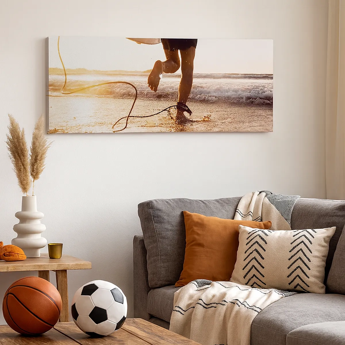 Canvastavla - Bild på duk - Möta vågorna - 30x30 cm