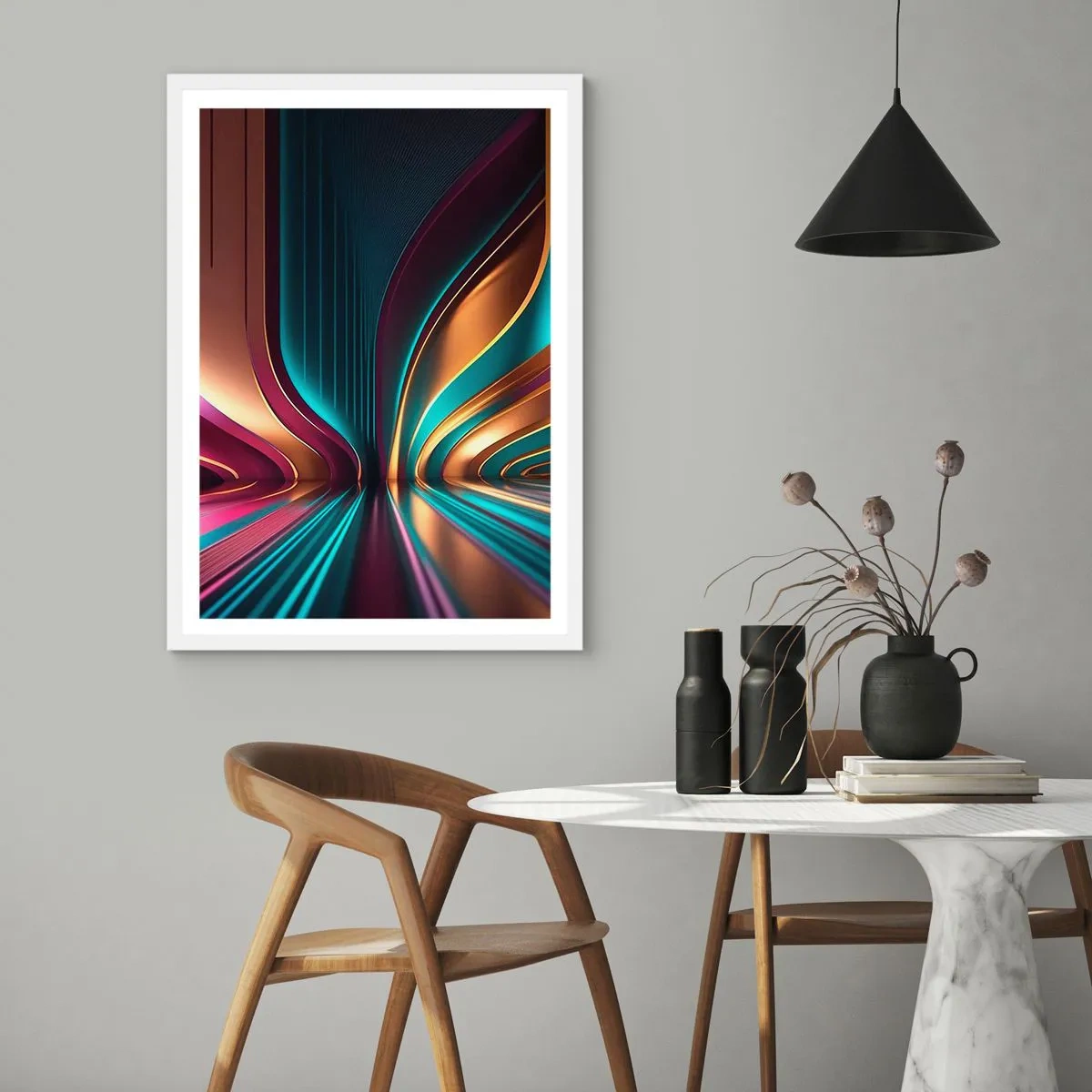 Affisch i vit ram - Ljusets arkitektur - 40x50 cm