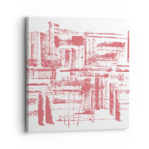 Canvastavla - Bild på duk - Röd stad - 30x30 cm