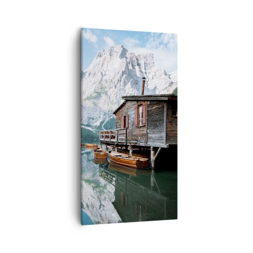 Canvastavla - Bild på duk - Kristallklar fjällmorgon - 55x100 cm