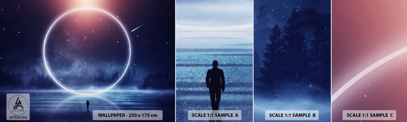 Fototapet Prov Standard Eco - De finns redan här... - Fantasi, Kosmos, Landskap - 100x30 cm