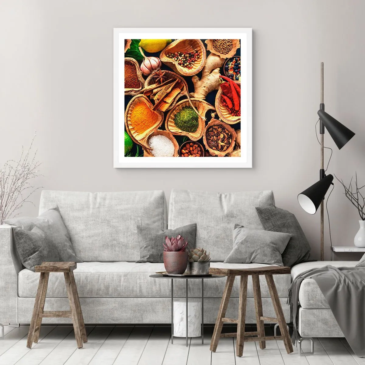 Affisch i vit ram - Ta vad du vill - 50x50 cm