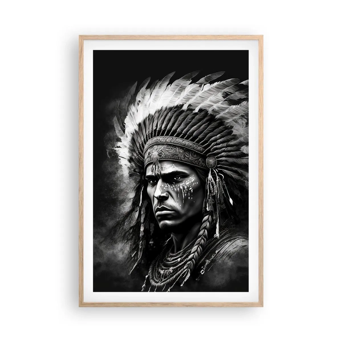 Affisch i ram av ljusek - Hövding och krigare - 61x91 cm
