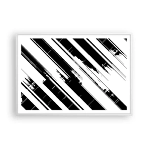 Affisch i vit ram - Intensiv och dynamisk komposition - 100x70 cm