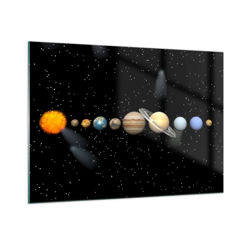 Glastavla - Bild på glas - Och planeterna blir galna... - 100x70 cm