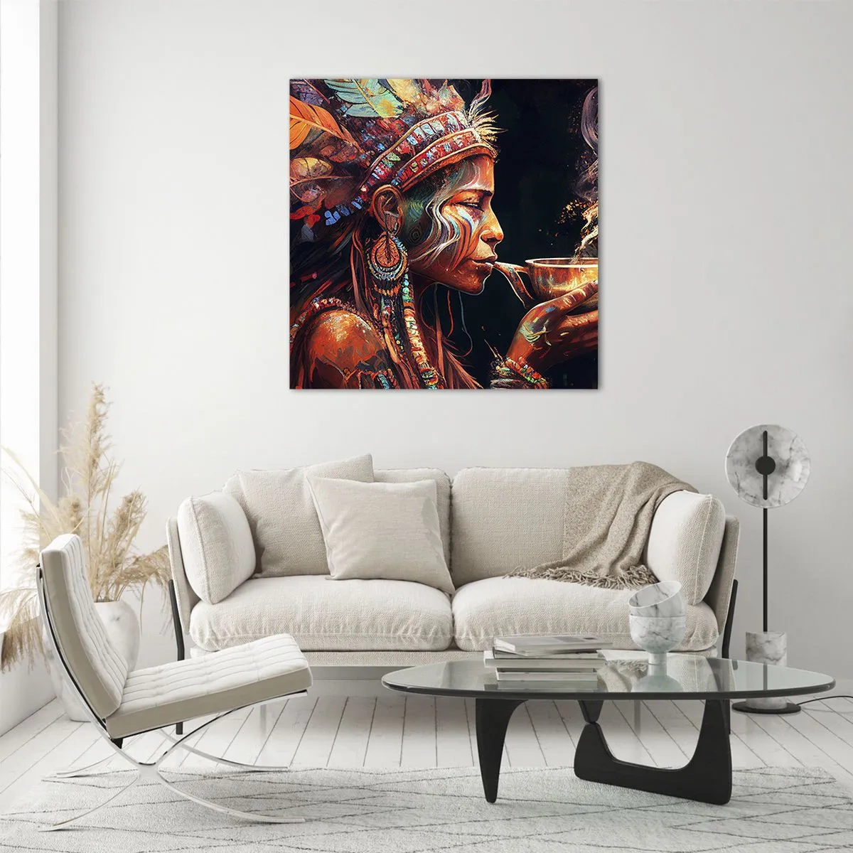 Glastavla - Bild på glas - En magisk ritual - 70x70 cm