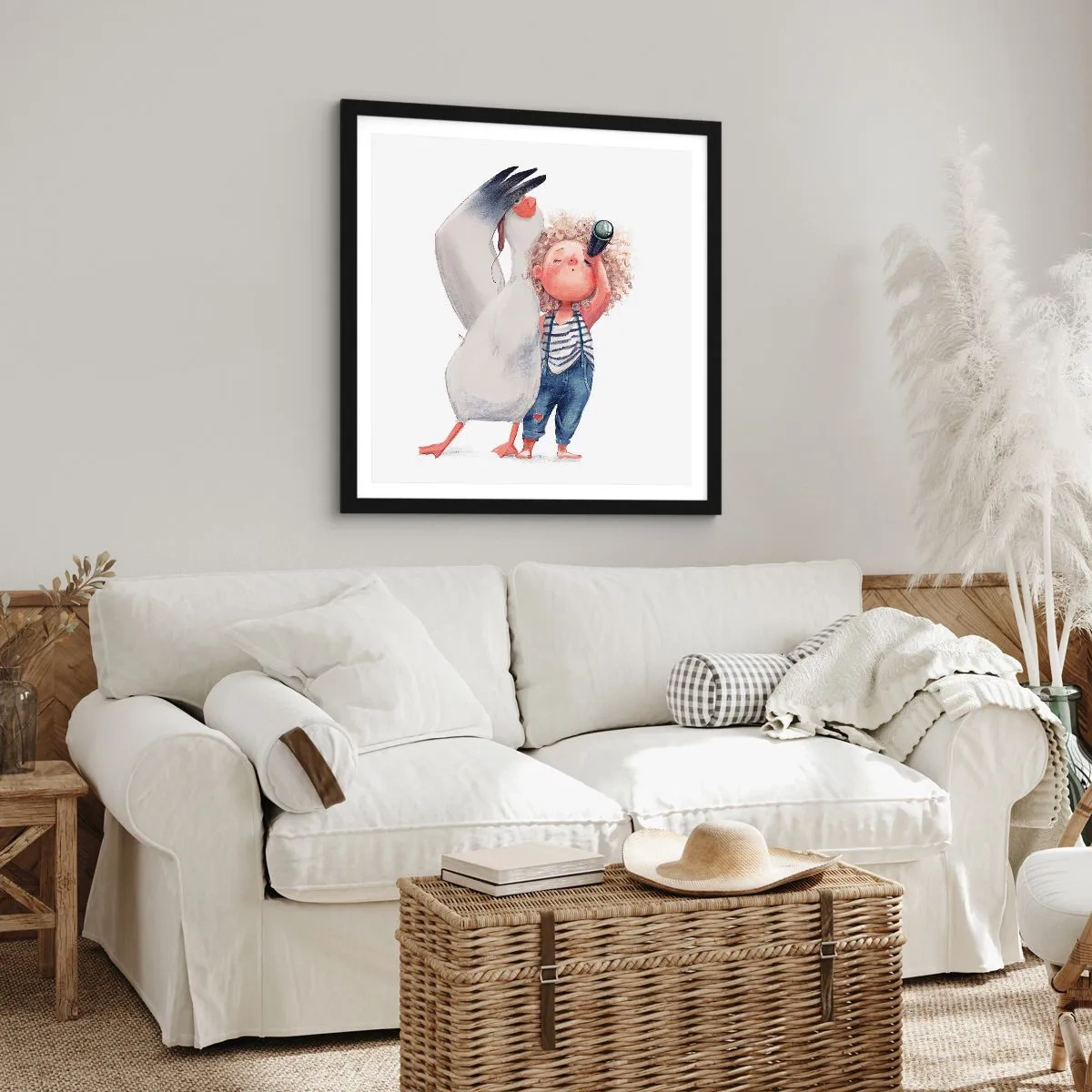 Affisch i svart ram - Stora resans plan - 60x60 cm