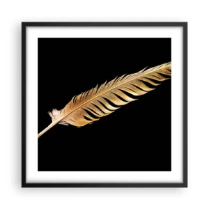 Affisch i svart ram - Fjäder... - 50x50 cm