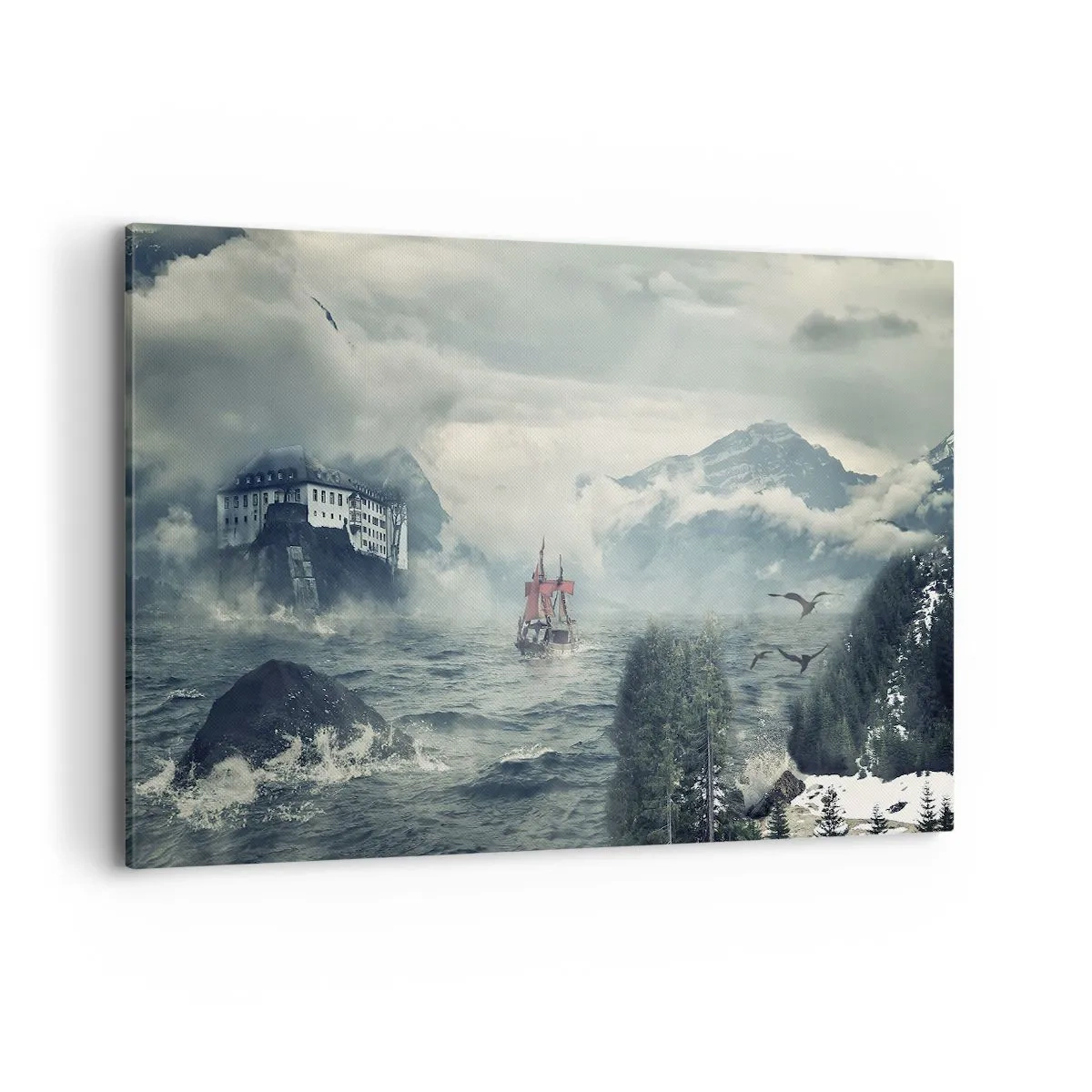 Canvastavla - Bild på duk - På magiska vatten - 120x80 cm