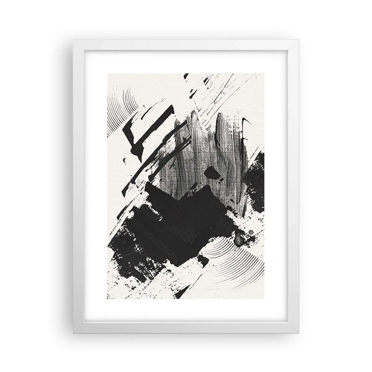 Affisch i vit ram - Abstraktion - uttrycket av svart - 30x40 cm