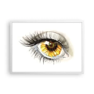 Affisch i vit ram - Blick het som sommar - 70x50 cm