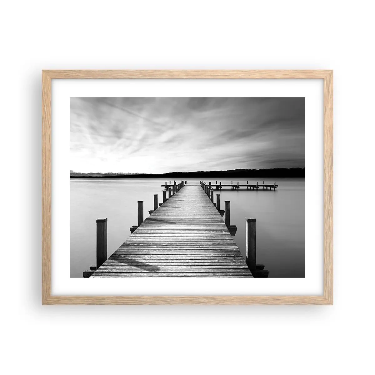 Affisch i ram av ljusek - Vattnet - lugnet - 50x40 cm