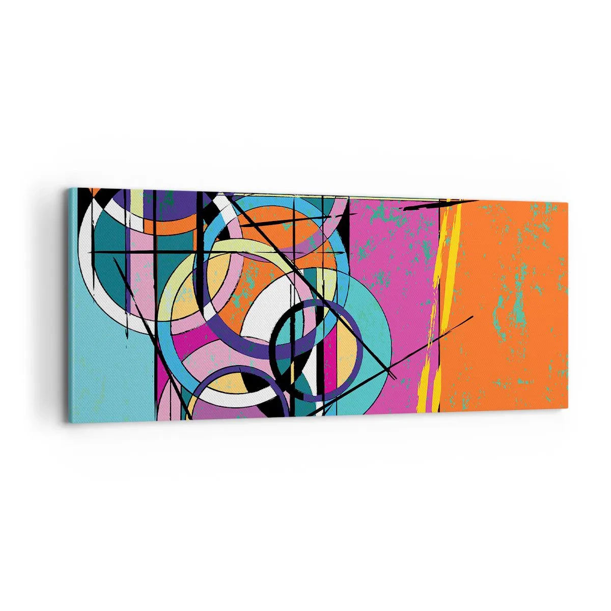 Canvastavla - Bild på duk - Hjul efter hjul - 100x40 cm