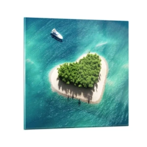 Glastavla - Bild på glas - Jag älskar sommar - 60x60 cm