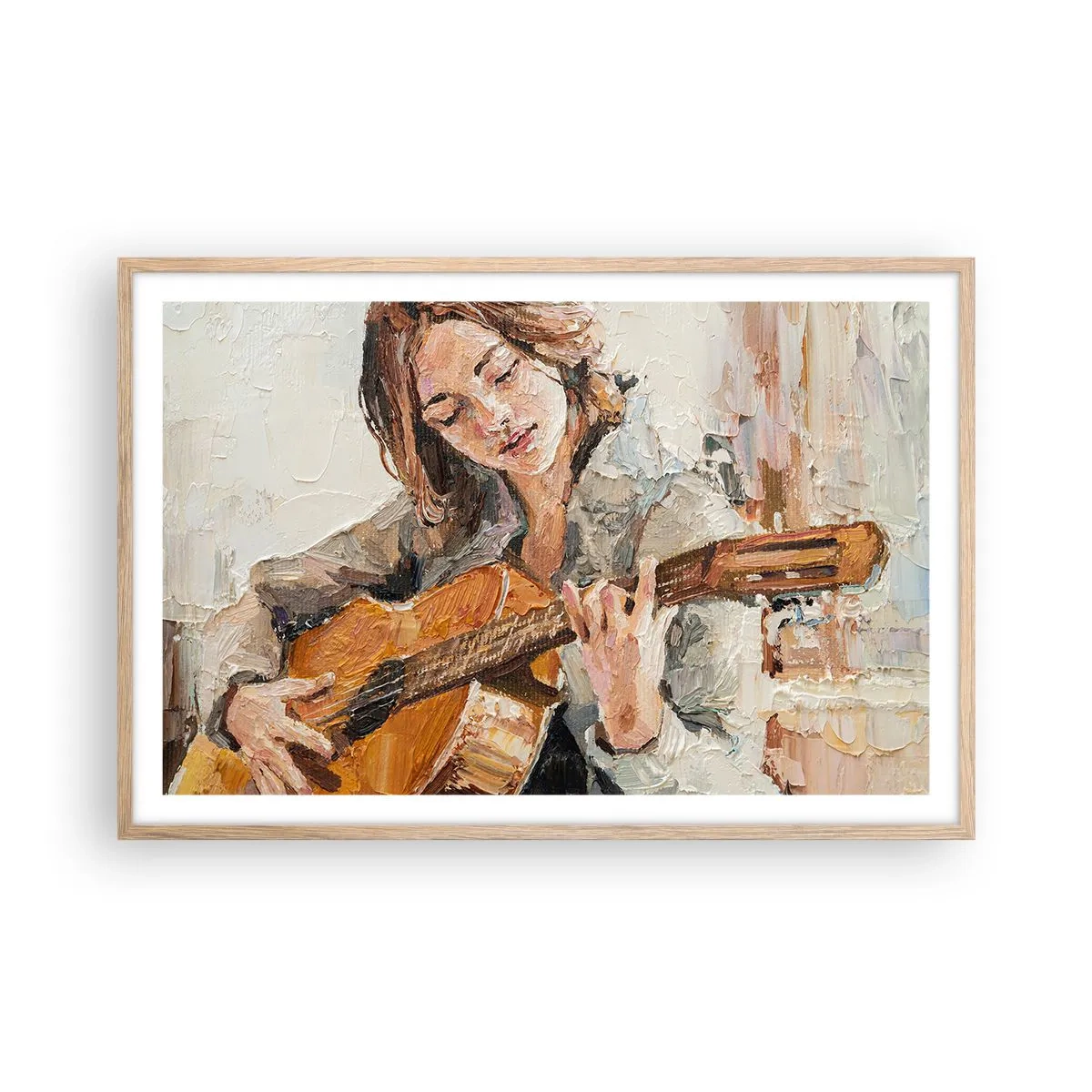 Affisch i ram av ljusek - Konsert för gitarr och en flickas hjärta - 91x61 cm