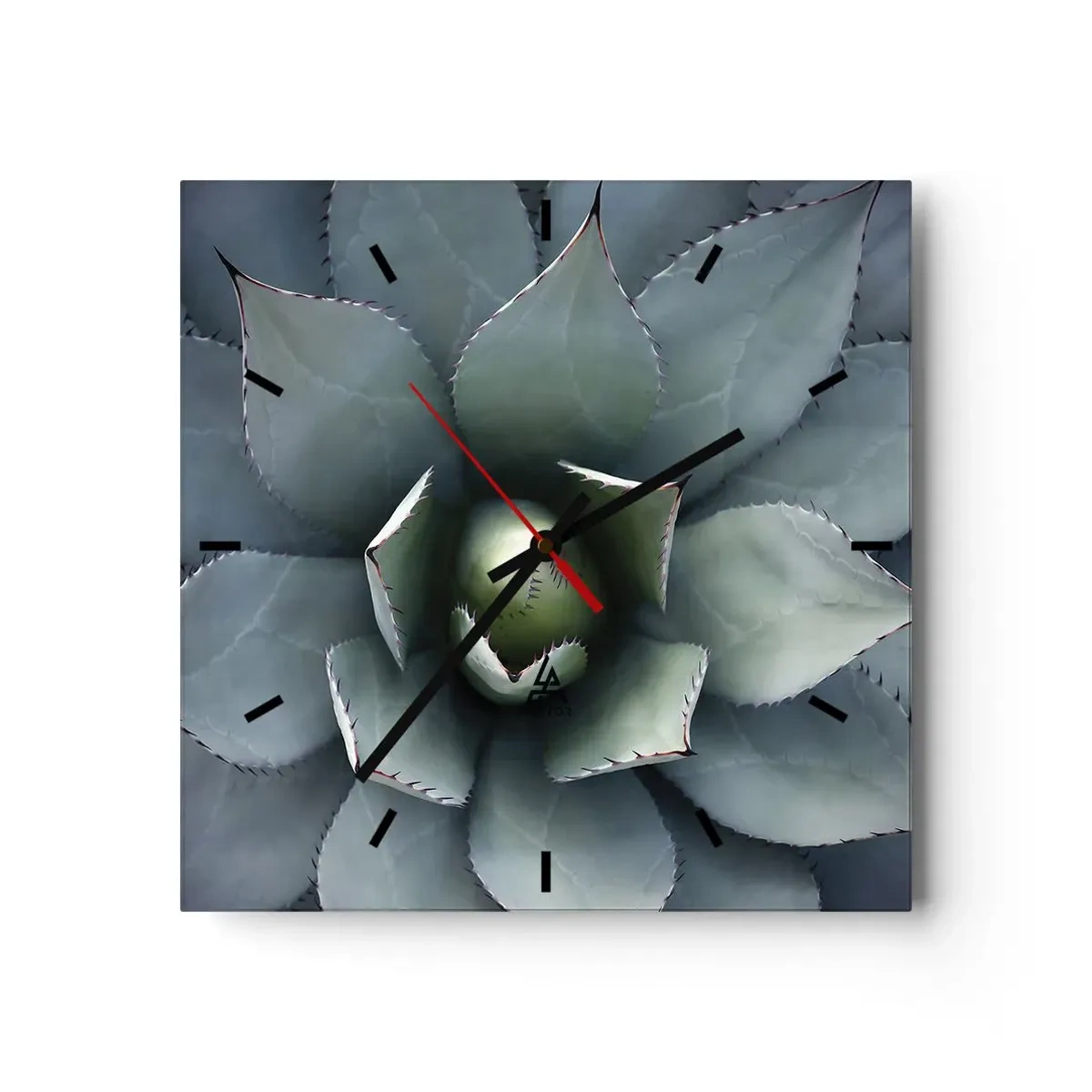 Väggklocka - Klocka på glas - Lockar och varnar - 40x40 cm