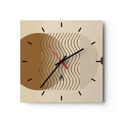 Väggklocka - Klocka på glas - Om geometriska figurers ursprung - 40x40 cm